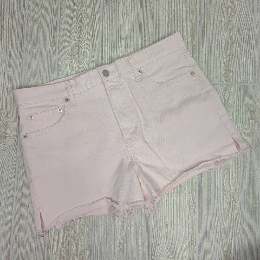 Gap Denim Womens Size 30 Cut Off Shorts Pink Raw Hem Pockets Zip Fly Stretch